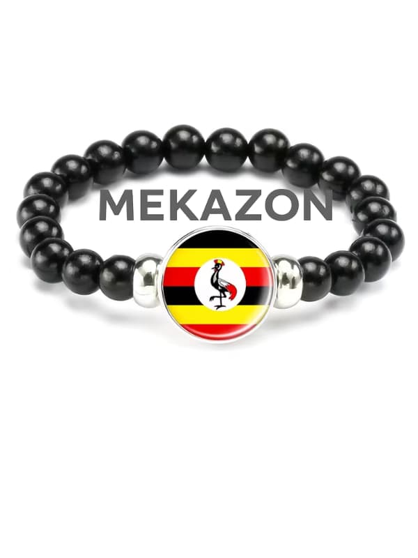 Uganda Flag Beaded Bracelet – Handmade Ugandan Wristband for Cultural Pride MEKAZON MEKAZON