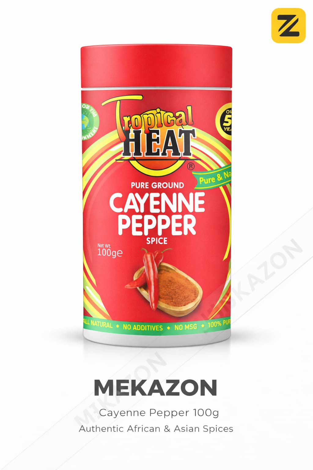 Cayene peper tropical heat 100g MEKAZON MEKAZON