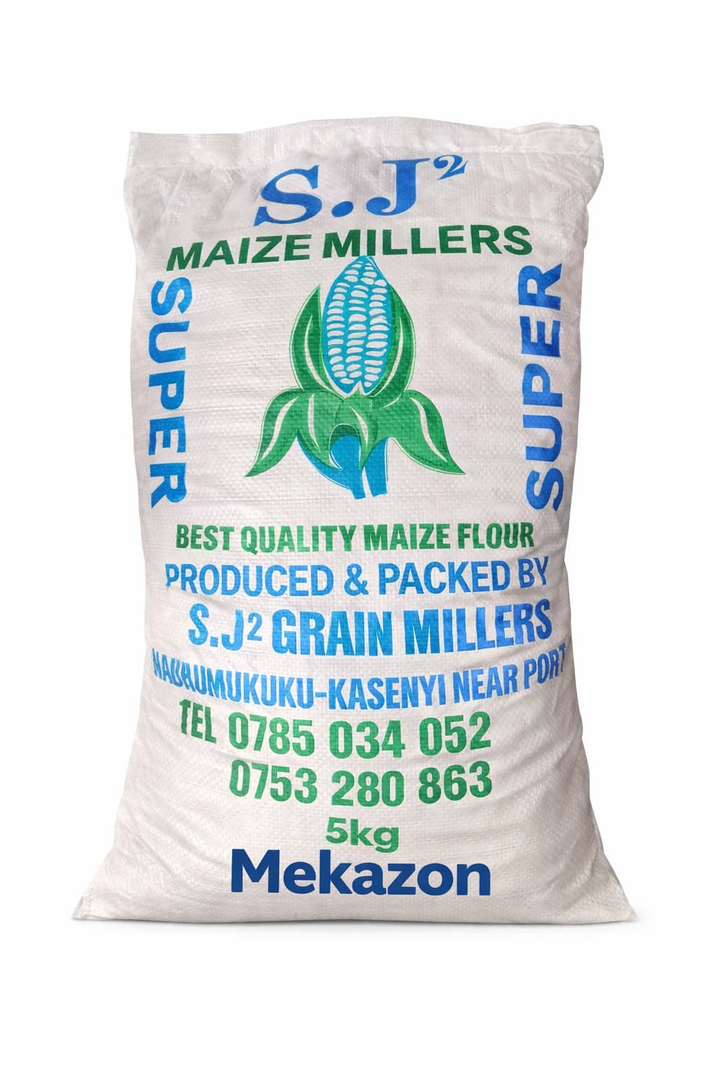 S.J2 Maize Flour 5kg premium ugali and posho flour available at Mekazon in the UAE