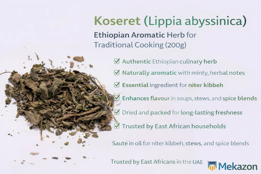 Koseret (Lippia abyssinica) – Ethiopian Aromatic Herb for Traditional Cooking (200g) MEKAZON