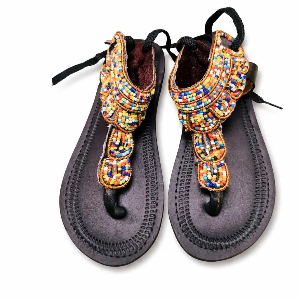 Masai Beaded Sandals | Handcrafted African Sandals UAE – Mekazon MEKAZON