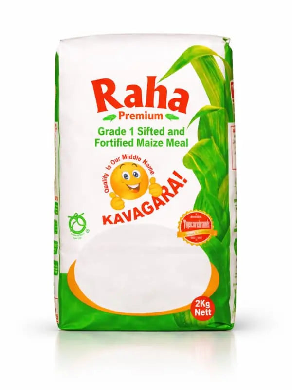Raha Premium Maize Meal (Kawagarai) – Grade 1 Fortified White Corn Flour from Kenya (2kg) MEKAZON