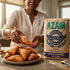 Mandazi recipe: golden Kenyan fried bread with chai and Azam wheat flour on a kitchen counter in Dubai