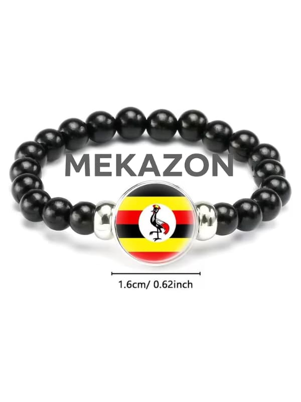 Uganda Flag Beaded Bracelet – Handmade Ugandan Wristband for Cultural Pride MEKAZON MEKAZON