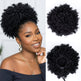 Synthetic Kinky Curly Bun Extension – Dark Brown Drawstring Updo MEKAZON MEKAZON