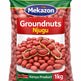 Bag of Mekazon Groundnuts Njugu with a red label on a white background