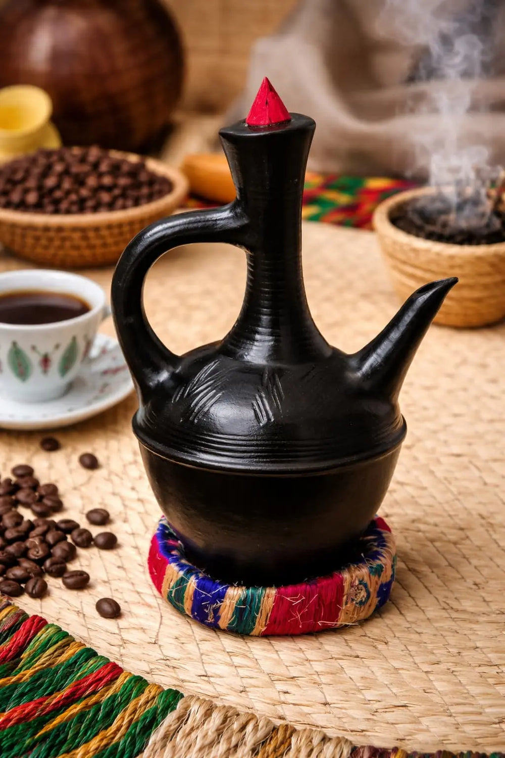 Buy Traditional Ethiopian Clay Coffee Pot (Jebena) – Authentic Ethiopian Coffee Maker | Mekazon