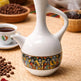 Ceramic Jebena (White) with Saba Decor – Traditional Ethiopian Coffee Pot MEKAZON