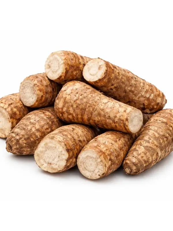 Group of brown root vegetables on a white background | Mekazon UAE