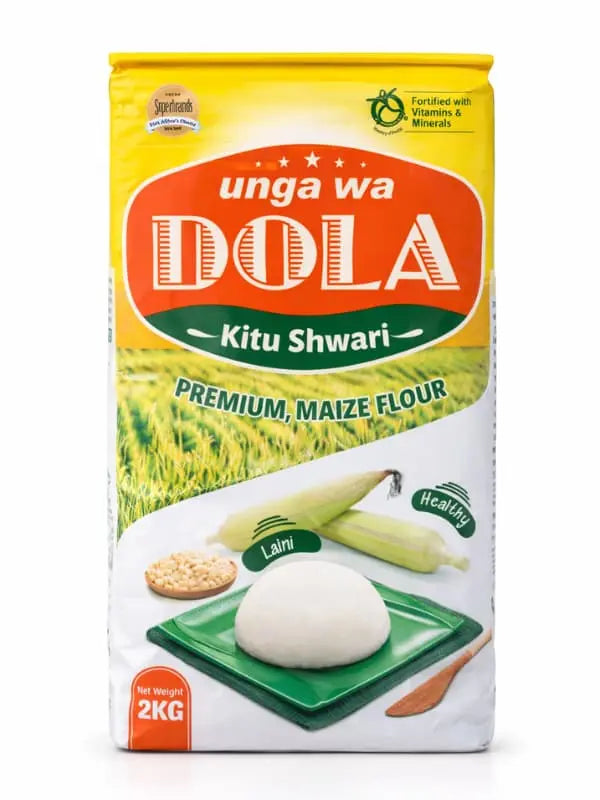 Kenya Dola KITU SHWARI maize flour packaging on a white background | Mekazon UAE