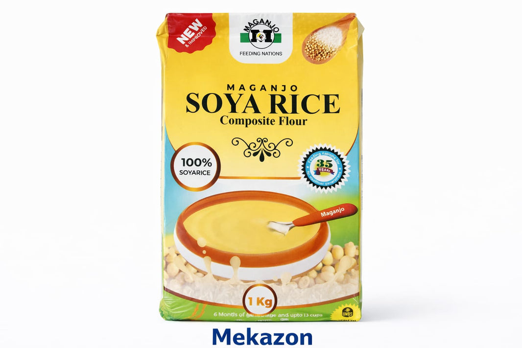 Maganjo Soya Rice Composite Flour packaging on a white background. Mekazon