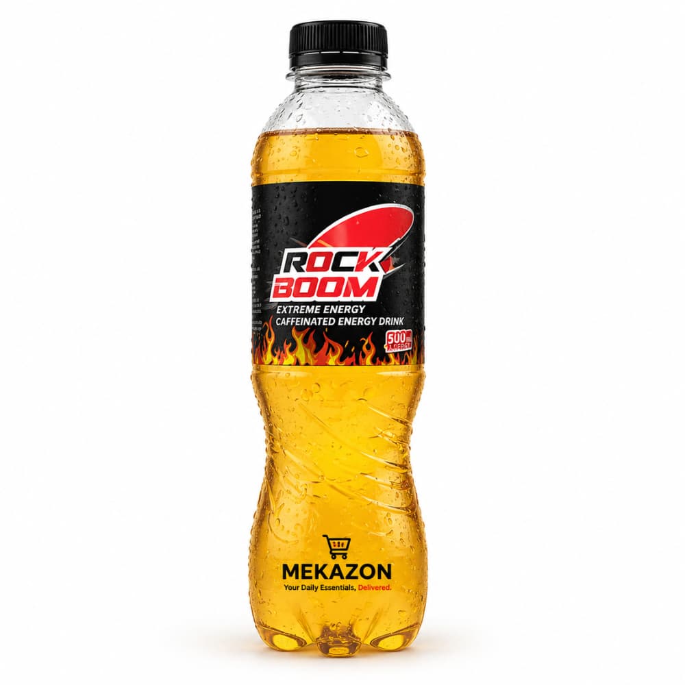 Rock Boom Energy Drink 500ml – Caffeinated Energy Beverage | Mekazon UAE