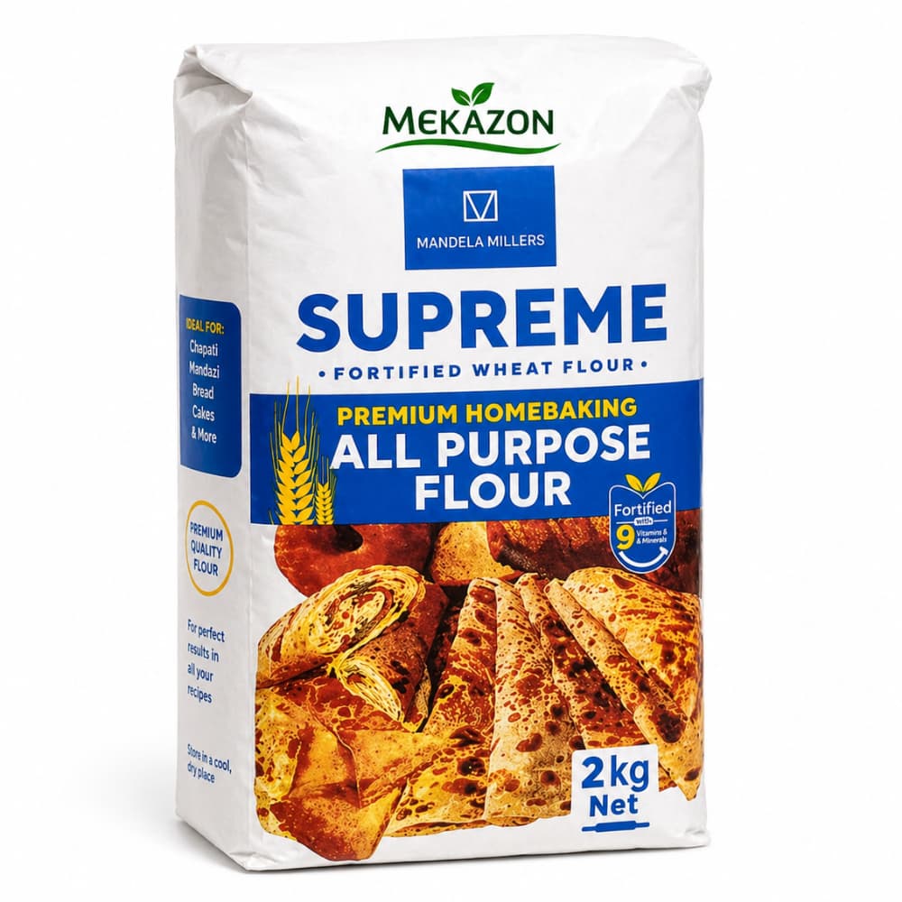 Supreme Wheat Flour 2kg | All Purpose Premium Baking Flour | Mandela Millers | Mekazon