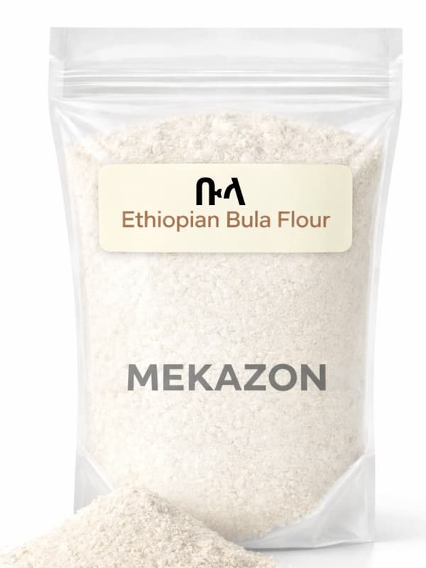 ግማሽ ኪሎ ቡላ Ethiopian Bula – Enset Starch Flour for Genfo UAE MEKAZON MEKAZON